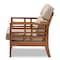 Baxton Studio Larissa Cherry Finished Wood and Beige High Back Lounge Chair 145-8753 - alternate 8